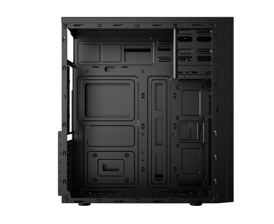 2E Computer case ALFA (E185) MidT,2xUSB2.0,1xUSB3.0, steel (side panel), without PSU, black